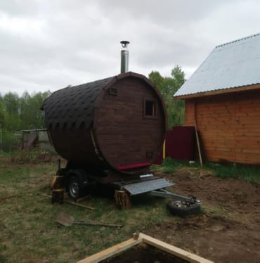 Монтаж бани-бочки №413 от 23.04.2021 в Тынде