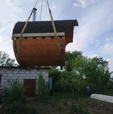 Купить баню бочку № 497 в Тынде по цене от 378993 руб. цена в Тынде от 378 993 руб.